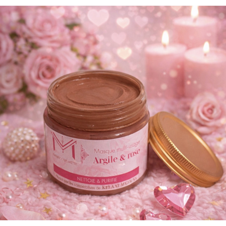 Masque d'argile à la rose 100g